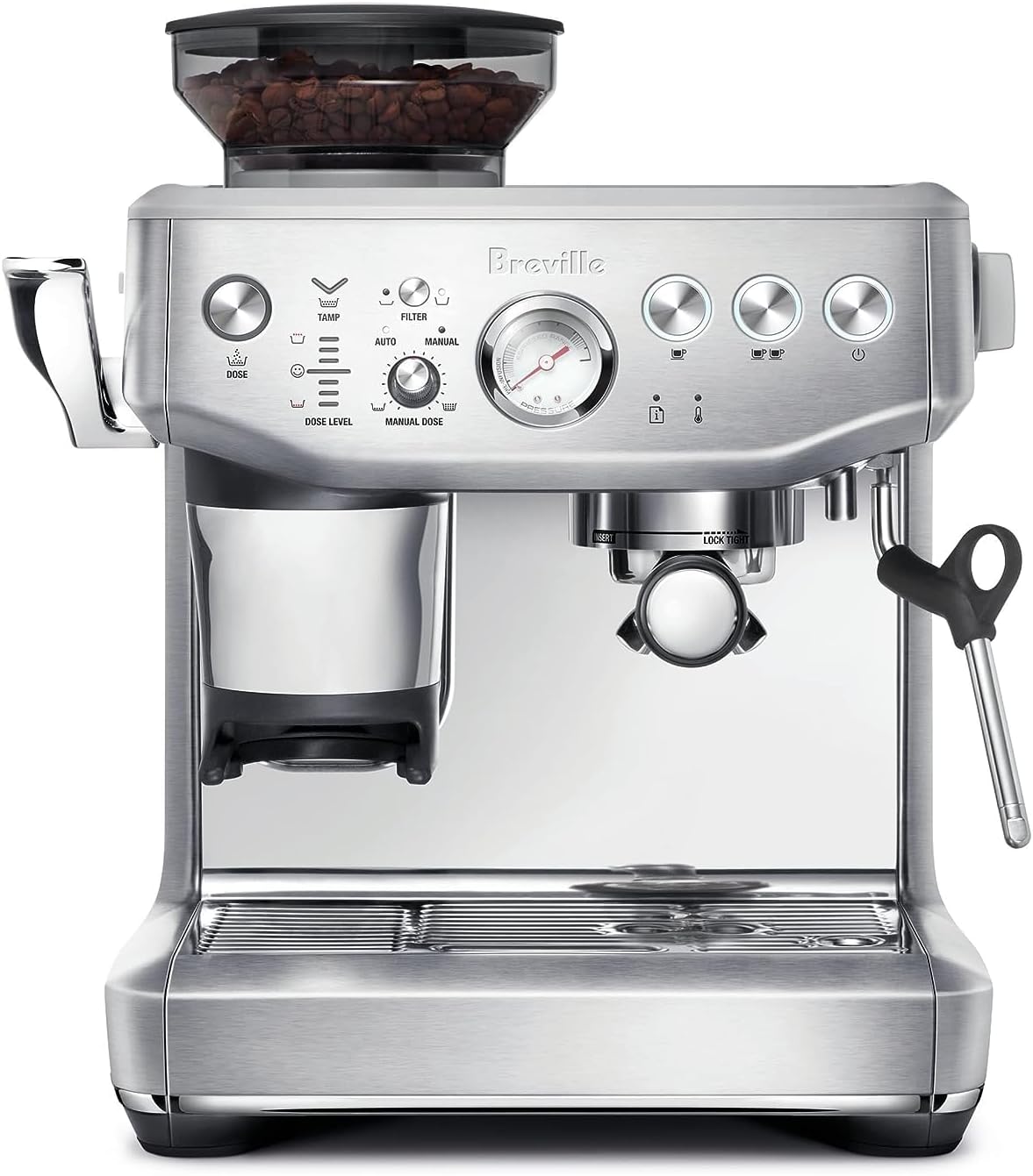 Breville Brushed Stainless Steel The Barista Express Impress Coffee Maker - Silver, BES876BSS